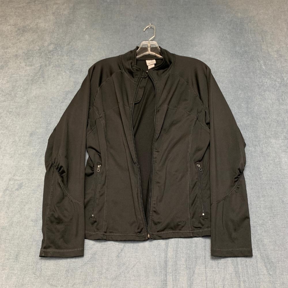 C9 by Champion Track Jacket Womens Large Black Stretch Raglan Sleeve Full Zip